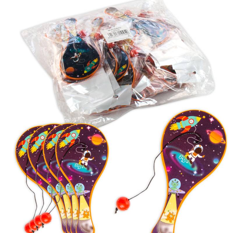 Großpack Paddleball-Spiele mit Weltall-Motiv, 48 Stück, Weltraum Mitgebsel von LG Imports