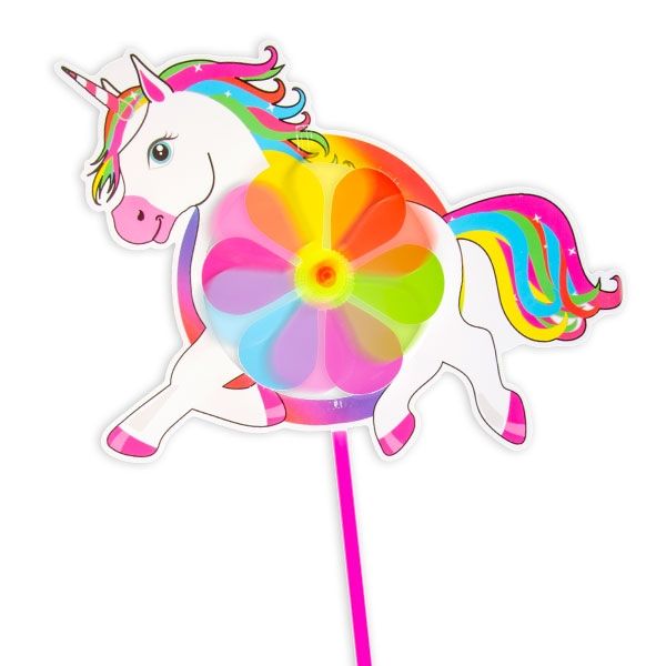 Windrad Einhorn, 35cm, knallbuntes Fabelwesen, 1 Stk von LG-Imports