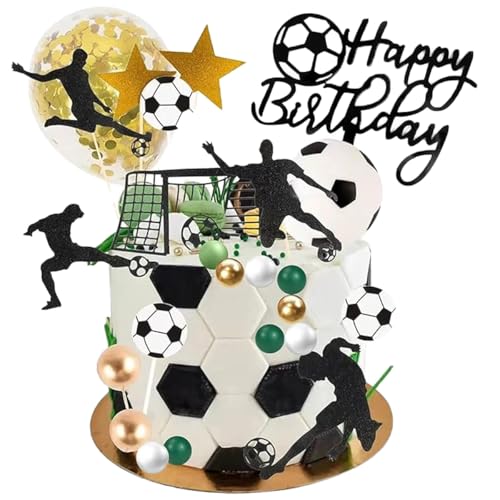 LGWJHCY Football Cake Toppers,32 Pack Birthday Children Football Decoration Cake,Football Birthday Football Cake Decoration Figures Cake Topper Boy Birthday Party von LGWJHCY