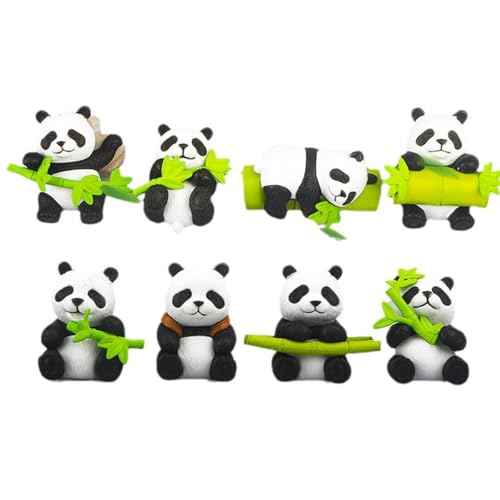 LGWJHCY Miniatur Panda Figuren, 8 PCS Panda Kuchen Dekoration,Kinder Geburtstag Party Supplies Tortendeko Cartoon Kuchenaufsätze für Zimmer Dekoration, Urlaub Geschenk Kreative Geschenke von LGWJHCY