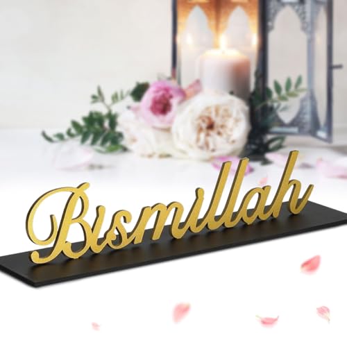 Ramadan Tischdeko Holz, Ramadan Tischdekoration, Eid Mubarak Tischdekoration, Ramadan Freistehend Dekoration, Islamische Tischdekorationen aus Holz, Ramadan Tisch Schild Deko für Ramadan Eid Docht von LGZIN