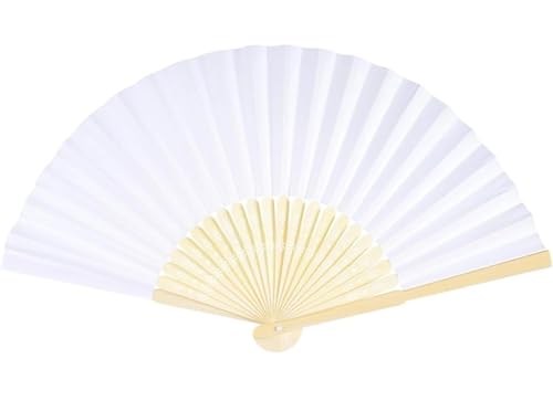 LHAODDUO 1-30 stücke DIY Papier Folding Fan Erwachsene Kalligraphie Malerei Praxis Blank Weiß Folding Fan Hochzeit(1PCS) von LHAODDUO