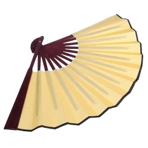 LHAODDUO 1PCS Chinesischen Stil Hand Gehalten Fan Blank Seide Tuch Folding Fan Party Hochzeit Decor(Yellow) von LHAODDUO