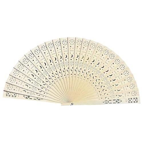 LHAODDUO 1PCS Holz Fan Hohl Holz Sandelholz Praktische Dekorative Klapp Hochzeit(D) von LHAODDUO