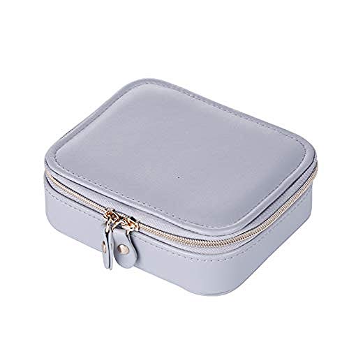 LHBDA Schmuckkästchen, Reise-Schmuckschatulle, Damen-Aufbewahrungsbox, tragbarer Leder-Schmuck-Organizer für Halskette, Ohrringe, Ringe, Armbänder (D) von LHBDA