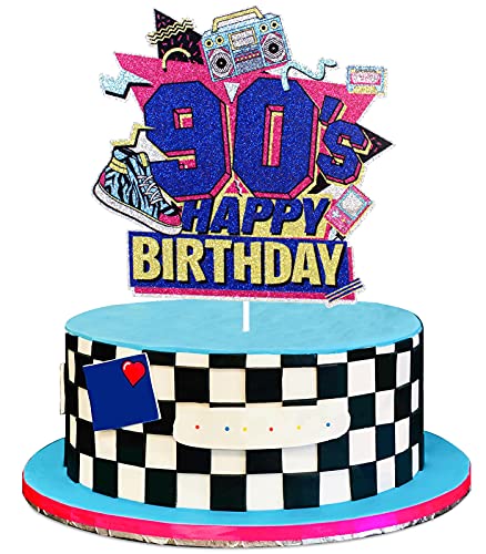 90er Jahre Throwback Happy Birthday Cake Topper - Hip Hop Stars Totally 1990er Party Cake Supplies - 90er Jahre Decade Throwback Party Dekorationen von LHCING