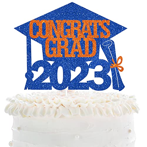 Congrats Grade 2022 Graduation Cake Topper – Senior Class of 2022 Grade Party Blau Glitter Grade Cap Cake Topper – 2022 Graduation Party Dekoration von LHCING