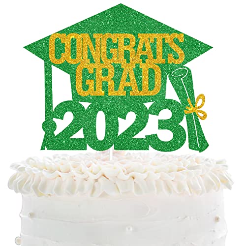 Congrats Grade 2022 Graduation Cake Topper - Senior Class of 2022 Grade Party Grün Glitter Grade Cap Cake Topper - 2022 Graduation Party Dekoration von LHCING