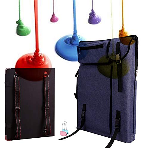 LHGDMJO Aluminium-Feld-Staffelei, Canvas-Tasche und Staffelei-Set, Kunst, kreative Staffelei, Tafeln, Staffeleien, Rucksack (Dunkelblau, Canvas-Tasche und Skizzenblock) von LHGDMJO