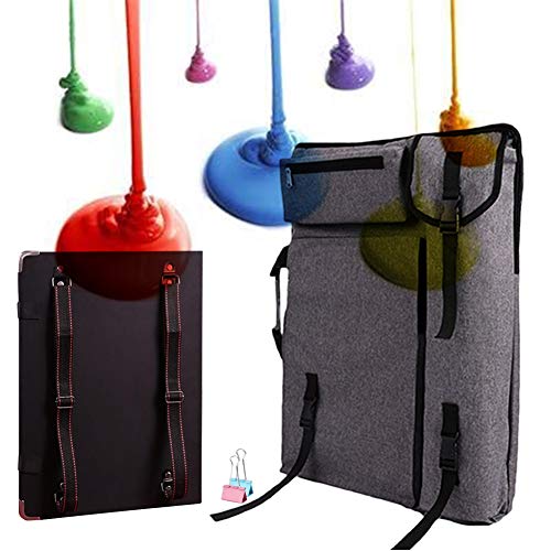 LHGDMJO Aluminium-Feld-Staffelei, Canvas-Tasche und Staffelei-Set, Kunst, kreative Staffelei, Tafeln, Staffeleien, Rucksack (Grau, Canvas-Tasche und Skizzenblock) von LHGDMJO