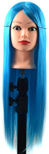 LHGDMJO Hochtemperatur-Draht-Trainingskopf, Friseurpuppenkopf, Make-up-Platte, Haarübungshut (blau) von LHGDMJO
