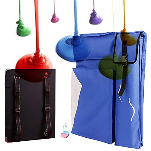 LHGDMJO Staffelei-Ständer für Bilderrahmen, Staffelei-Ständer für Flipcharts, große Kapazität, Staffeleien, Rucksack (Blau, Canvas-Tasche und Skizzenblock) von LHGDMJO