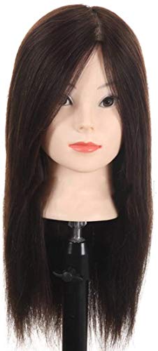 LHGDMJO Trainingskopf Make-up Praxis Mannequin Kopf Geflochten Haar Styling Friseur Haarschnitt Dummy Kopf Modell Haar Perücke Schwarz von LHGDMJO