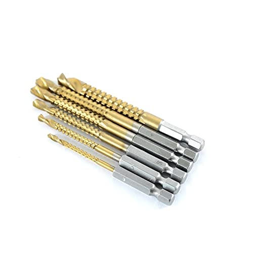 6PCS 3-8mm Säge Bohrer HSS Verbund Schraube Tap Carpenter Holzbearbeitung Kunststoff Metall Loch Einstechen Werkzeuge schnell Ändern Sechskantschaft(3-8mm(6PCS)) von LHKQHRDL