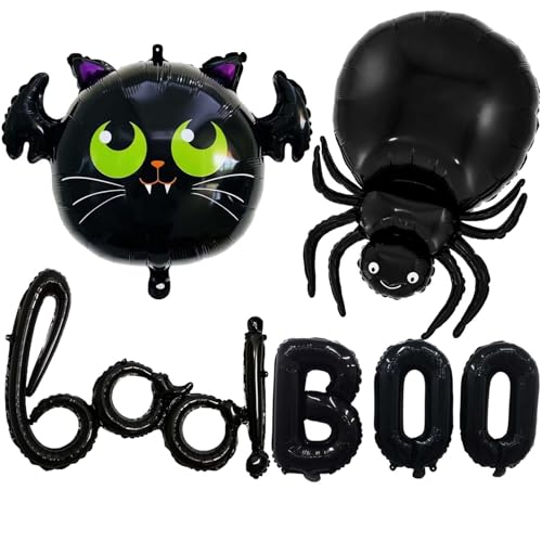 Halloween-Ballons, Halloween-Party-Dekorationen, Spinne, Fledermaus, Boo Ballons für Halloween-Themenparty-Zubehör, Dekoration von LHOAVWE