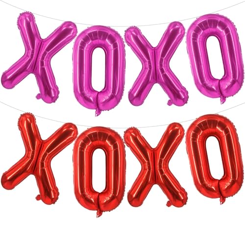 Rote XOXO Luftballons Rosa XOXO Luftballons Valentinstag Dekorationen für Valentinstag Brautdusche Hochzeit Romantische Besondere Nacht Party Supplies Dekorationen von LHOAVWE