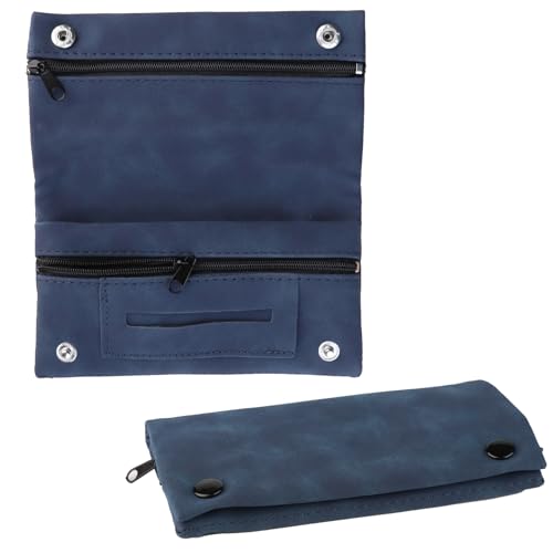 LHOEST Tabaktasche Leder, Tabakbeutel für Tabak, Drehtabak Tasche mit Magnetverschluss Faltbar, Tragbar Tabakbeutel für Drehtabak, Tabaktasche Drehertasche Mehrschichtig (Blau) von LHOEST