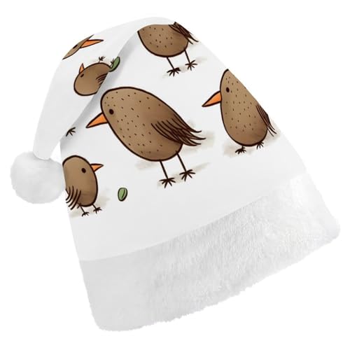 LHOKDR Kiwi Birds Weihnachtsmütze mit niedlichem Druck, Weihnachtsmütze für Erwachsene – Weihnachtsmütze für Damen und Herren von LHOKDR