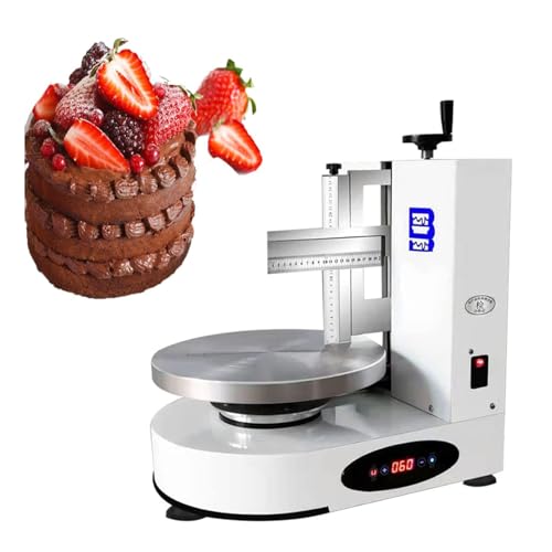 LHQYA Automatische Glasurmaschine Für Geburtstagskuchen, 4–12 Zoll Kuchen, Brot, Creme, Dekoration, Glättung, Mit Touchscreen-Bedienfeld, Leistung: 100/h, Für Konditorei Und Zuhause von LHQYA