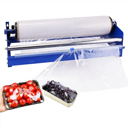 Manuelle Folienverpackungsmaschine, 76mm Kleine Frischhaltefolienverpackungsmaschine Mit Schneidmesser, Folienbreite ≤ 50cm/Durchmesser 17.5cm/justable Links Und Rechts, Benutzt Für Konservierung von LHQYA