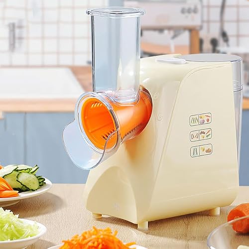 Rotationsreiben-Salatmaschine, Vollautomatische Gemüseschneidemaschine Mit 3 Messernetzen, Fassungsvermögen: 1 Liter – 3 Liter/Geschwindigkeit: Unter 10000 U/min/schnelles Gleichmäßiges Zerkleinern von LHQYA