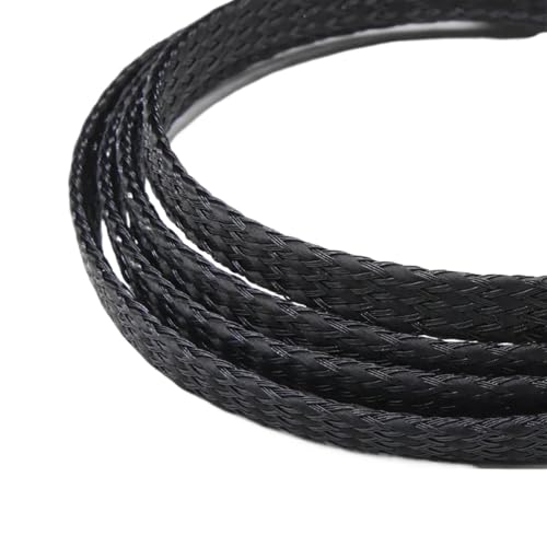 LHSJYG Cable Management 1/5/20/50M Erweiterte Geflechthülle PP-Baumwollgarn 4 8 12mm Weichdrahtwicklung Isolierter Kabelschutz Leitungsbaum Kabelmantel(Black Black,12MM_1 Meter) von LHSJYG