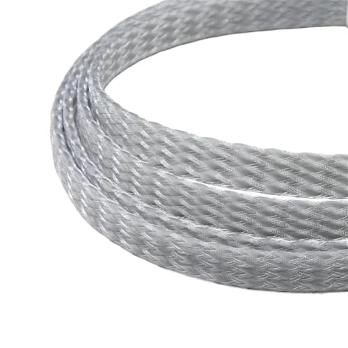 LHSJYG Cable Management 1/5/20/50M Erweiterte Geflechthülle PP-Baumwollgarn 4 8 12mm Weichdrahtwicklung Isolierter Kabelschutz Leitungsbaum Kabelmantel(Grey Clear,12MM_1 Meter) von LHSJYG