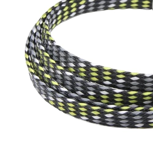 LHSJYG Cable Management 1/5/20/50M Erweiterte Geflechthülle PP-Baumwollgarn 4 8 12mm Weichdrahtwicklung Isolierter Kabelschutz Leitungsbaum Kabelmantel(Yellow White Grey,12MM_50 Meters) von LHSJYG