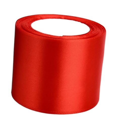 LHSJYG Satinband 25Yard/roll 6mm-75mm Red Satin Ribbon Bow Craft Wedding Party Decor Wrapping Scrapbooking Supplies DIY Packing Material(75mm Red) von LHSJYG