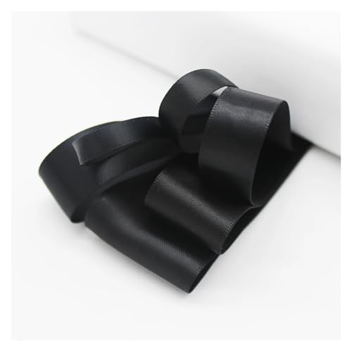 LHSJYG Satinband 5 Meter Many Colors Satin Ribbon Double Sided Polyester Fabric Tapes for Hair Bow Crafts DIY Accessories 6mm 9mm 16mm 25mm 38mm(Black,16mm) von LHSJYG