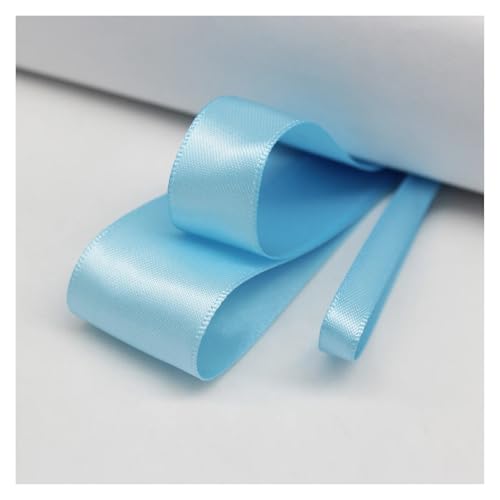 LHSJYG Satinband 5 Meter Many Colors Satin Ribbon Double Sided Polyester Fabric Tapes for Hair Bow Crafts DIY Accessories 6mm 9mm 16mm 25mm 38mm(Blue Topaz,25mm) von LHSJYG