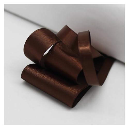 LHSJYG Satinband 5 Meter Many Colors Satin Ribbon Double Sided Polyester Fabric Tapes for Hair Bow Crafts DIY Accessories 6mm 9mm 16mm 25mm 38mm(Brown,16mm) von LHSJYG