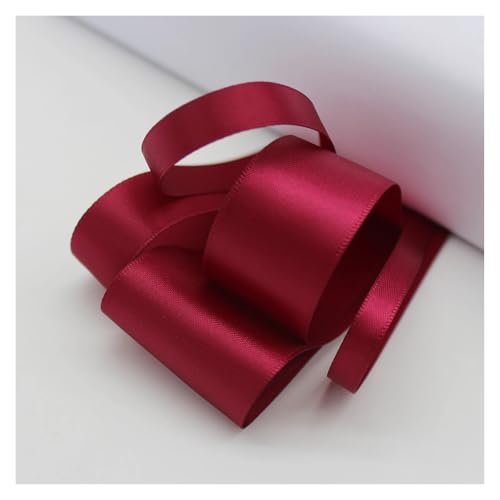 LHSJYG Satinband 5 Meter Many Colors Satin Ribbon Double Sided Polyester Fabric Tapes for Hair Bow Crafts DIY Accessories 6mm 9mm 16mm 25mm 38mm(Dark Red,25mm) von LHSJYG