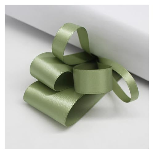 LHSJYG Satinband 5 Meter Many Colors Satin Ribbon Double Sided Polyester Fabric Tapes for Hair Bow Crafts DIY Accessories 6mm 9mm 16mm 25mm 38mm(Spring Moss,25mm) von LHSJYG