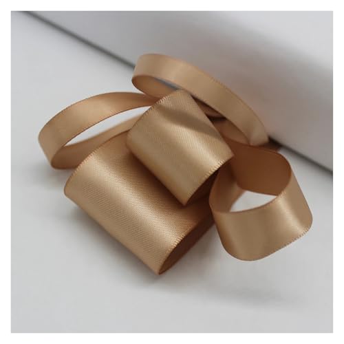 LHSJYG Satinband 5 Meter Many Colors Satin Ribbon Double Sided Polyester Fabric Tapes for Hair Bow Crafts DIY Accessories 6mm 9mm 16mm 25mm 38mm(Tan,25mm) von LHSJYG