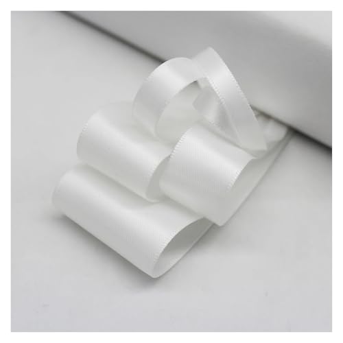 LHSJYG Satinband 5 Meter Many Colors Satin Ribbon Double Sided Polyester Fabric Tapes for Hair Bow Crafts DIY Accessories 6mm 9mm 16mm 25mm 38mm(White,25mm) von LHSJYG