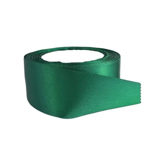 LHSJYG Satinband Satin Ribbon, 40 Mm × 22 M Double Sided Polyester Wrapping Ribbon for Crafting Bouquets DIY Sewing Project(Dark Green) von LHSJYG