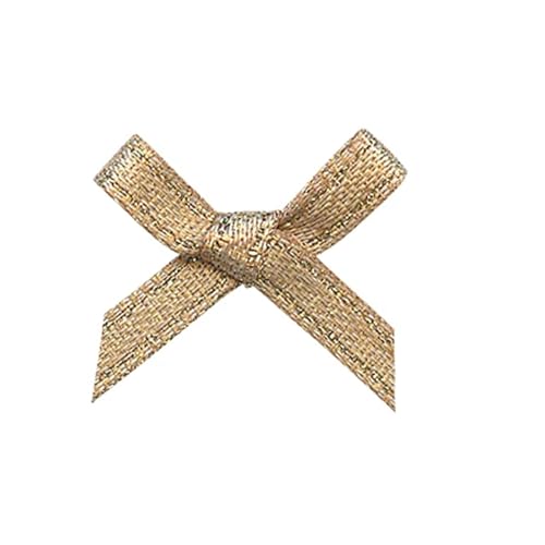 LHSJYG Satinband Satin Ribbon, Hand-Tied Bow, Gold and Silver, 20mm, 18mm DIY Wedding Decoration, 200 PCs/Bag(Gold Purl 835) von LHSJYG