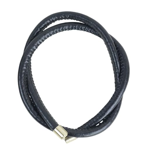 LHSJYG Taschengriffe Aus Leder Handgemachte DIY 8mm PU Leder Tasche Strap Gürtel Runde Knoten Seil Schnur Gewinde for Gürtel Schulter Gurt Krawatte Griff(Black 1 Piece,105cm(80cm afterknot) von LHSJYG