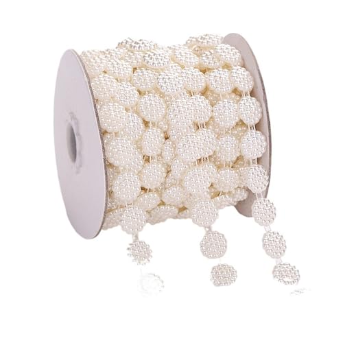 Perlenschnur 1 Meter/2 Meter ABS-Imitationsperlen-Kettenband-Borte for Nähen for DIY-Hochzeitsfeier-Bastel-Stirnband(Color:AA161 1m) von LHSJYG