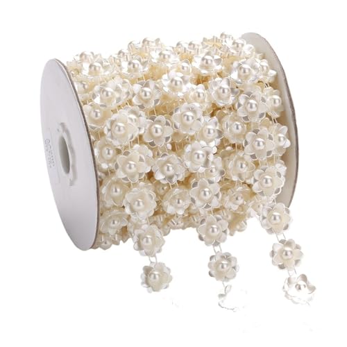 Perlenschnur 1 Meter/2 Meter ABS-Imitationsperlen-Kettenband-Borte for Nähen for DIY-Hochzeitsfeier-Bastel-Stirnband(Color:AA200 1m) von LHSJYG