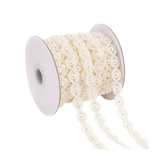 Perlenschnur 1 Meter/2 Meter ABS-Imitationsperlen-Kettenband-Borte for Nähen for DIY-Hochzeitsfeier-Bastel-Stirnband(Color:AA267 2m) von LHSJYG