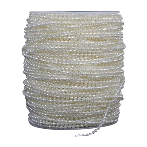 Perlenschnur 2m-10m Elfenbein Farbe 3mm-10mm Handwerk Quadrat Imitation Perle Perlen Baumwolle Linie Kette for DIY Hochzeit Party Dekoration Party(Color:3mm) von LHSJYG