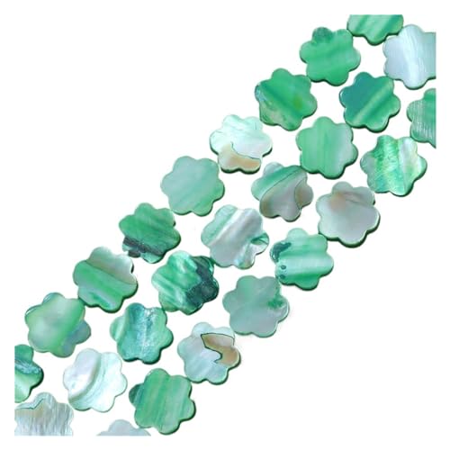 Perlenschnur Quadratische Muschelperlen, gefärbt, Rautenform, Perlmutt-Muschel, lose Perlen for DIY-Schmuckherstellung, Halskette, Ohrringe, 13 mm(Color:8 Green) von LHSJYG