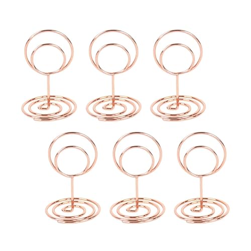 Tischnummer Halter Ständer 10 stücke Herzform Metall Kartenhalter Ständer Foto Nummer Name Clip Hochzeit Dekoration Tischhalter Tischkarte Memo Nachricht Clips(Rose Gold-Round) von LHSJYG