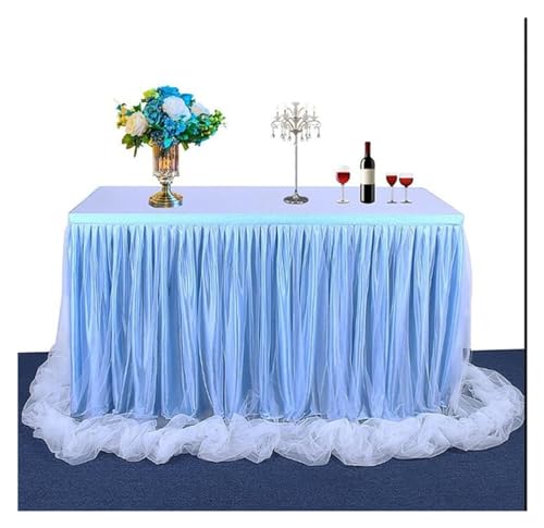 LHYFAGQK Tüll Tutu Tischrock Rock Hochzeit Party Tischrock Geschirr Tuch Dusche Party Home Decor Tisch Sockelling Geburtstagsfeier Tischschürze(Color:Blue) von LHYFAGQK