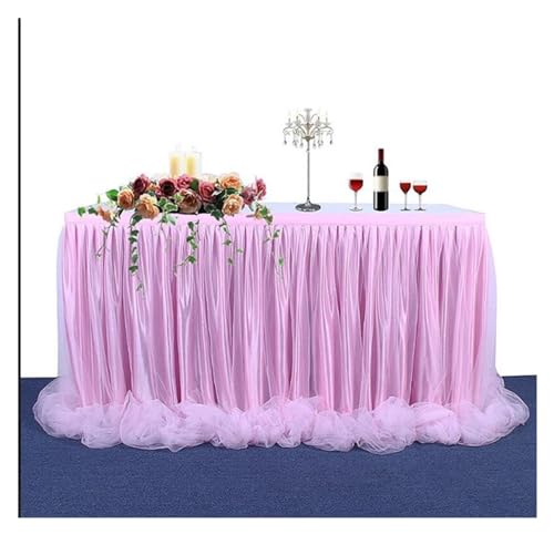 LHYFAGQK Tüll Tutu Tischrock Rock Hochzeit Party Tischrock Geschirr Tuch Dusche Party Home Decor Tisch Sockelling Geburtstagsfeier Tischschürze(Color:Pink) von LHYFAGQK