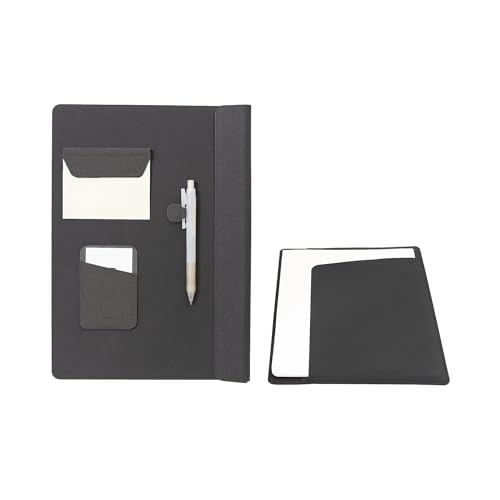 LHiDS Kreatives Folio 2.0 mit Ständer, Business Portfolio Resume, 3-in-1 Padfolio mit magnetischem Zubehör, Klemmbrett, Schreibtisch-Organisationsplatte für Zuhause und Büro (Black, A4/Letter) von LHiDS