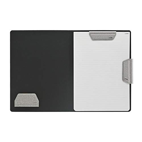 LHiDS Schreibmappe DIN A4 Klemmbrett Mappe, Multifunktionale Magnettafel mit Visitenkarte Halter & Papier Ordner, Aesthetic Schnellhefter für Büro und Schule, Schwarz-Grau von LHiDS