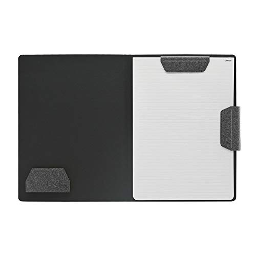 LHiDS Schreibmappe DIN A4 Klemmbrett Mappe, Multifunktionale Magnettafel mit Visitenkarte Halter & Papier Ordner, Aesthetic Schnellhefter für Büro und Schule, Schwarz von LHiDS